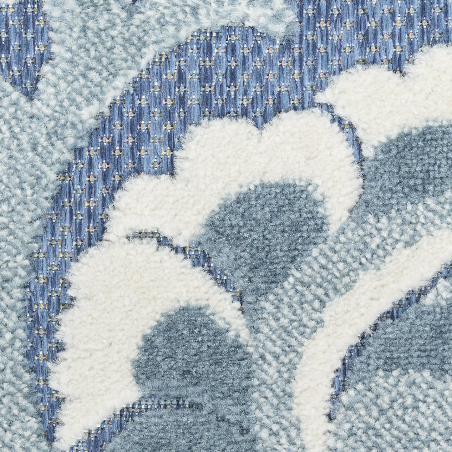 Nourison Home Aloha Blue 7'10" x 10'6" Area Rug - Easy Clean, Non Shedding, Bed Room, Living Room, Dining Room, Kitchen (8' x 11')