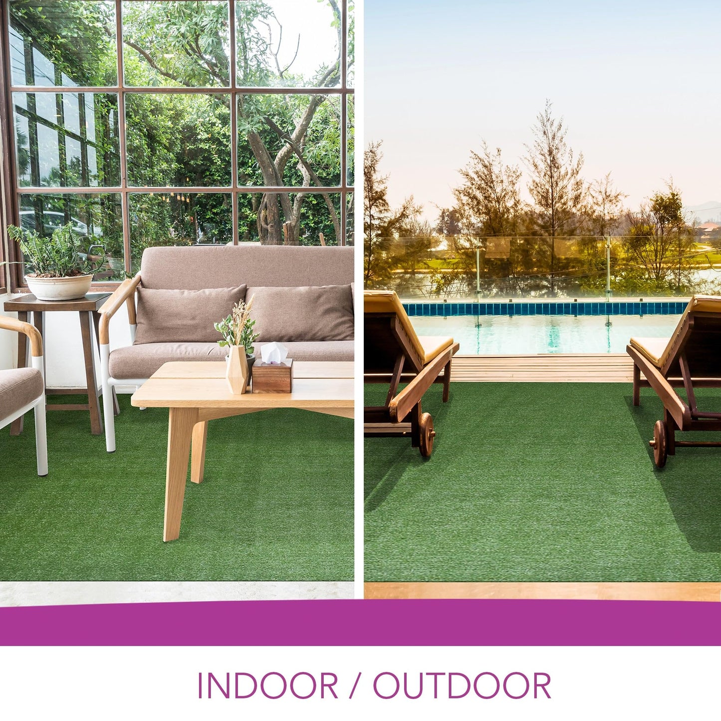 iCustomRug Synthetic Grass Rug – 6 x 18ft Lawn Green Turf Carpet for Patios, Yards, Boats, Camping – Indoor/Outdoor Use