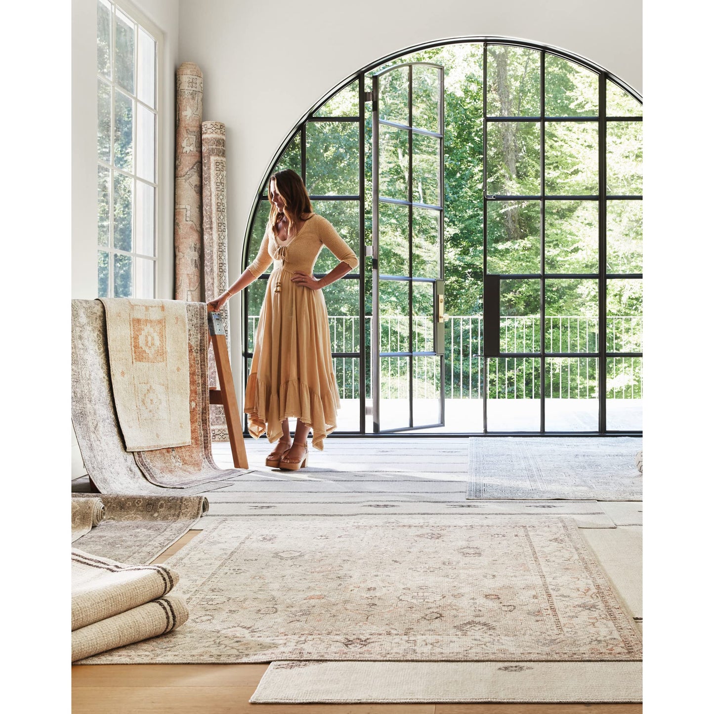 Livabliss x Becki Owens Lila Medallion Area Rug , 5'3" x 7', Tan