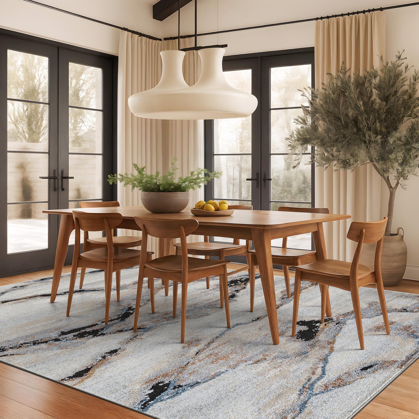 Rugshop Contemporary Gray Striated Area Rug Durable, Kid & Pet Friendly 7' 10" x 10' Ideal for Covering Large Floor Areas in Living Rooms, Master Bedrooms, or Lofts