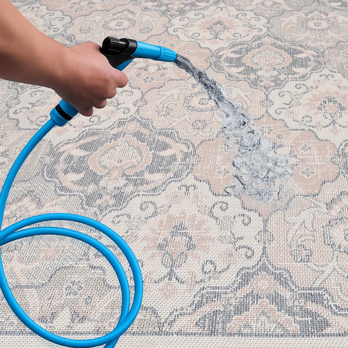 Loom&Crate 5x8 Outdoor Rug - Pet & Kid Friendly, Versatile for Patio, Deck, Backyard, Indoor & Outdoor Areas, Size: 5'3" x 7'7"