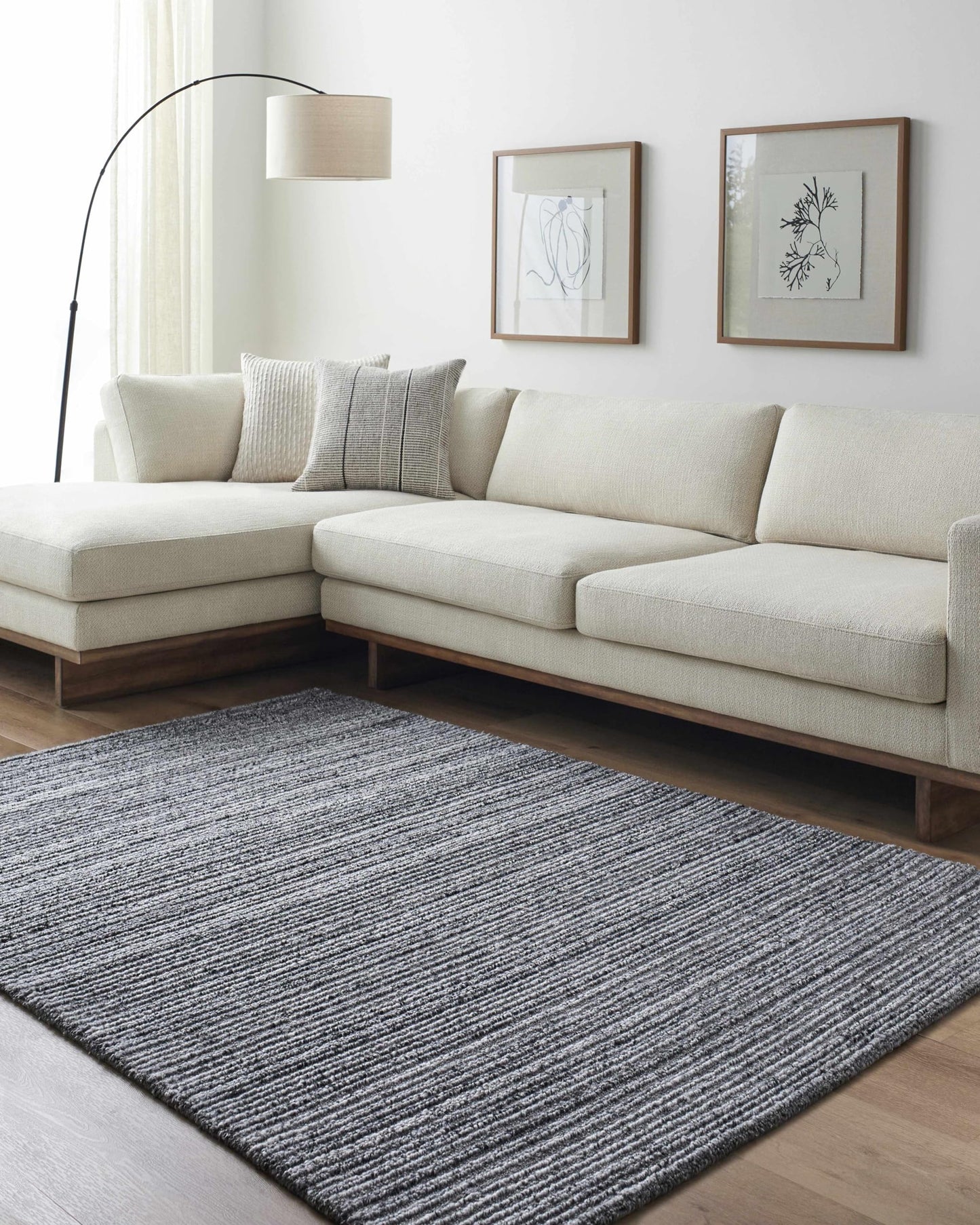 Hauteloom Larkspur Recycled Material Living Room, Bedroom Area Rug - Traditional Transitional - Charcoal, Light Gray, Gray - 2' x 3'