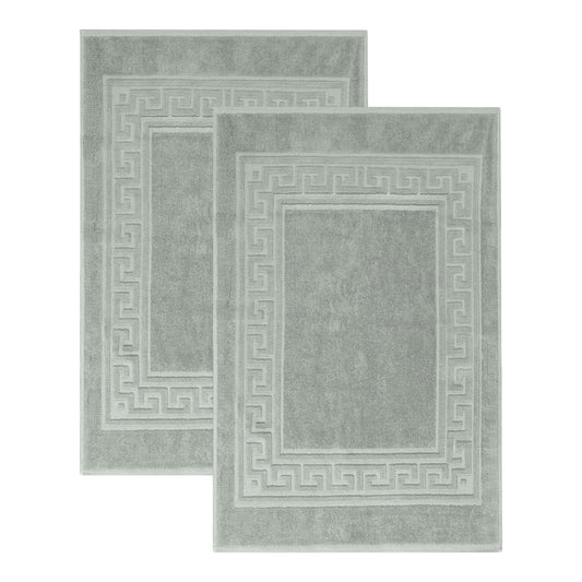 Superior Heavyweight Cotton Bath Mats, Bath Rugs For Bathroom Accessories, Washable Rug For Shower, Bath, Toilet, Modern Decor, No Backing, Luxury Hotel And Spa Quality, Set of 2, 22" x 35", Sage