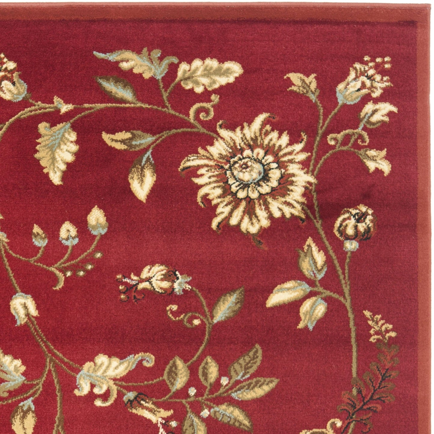 SAFAVIEH Lyndhurst Collection Accent Rug - 4' x 6', Red & Multi, Traditional Floral Design, Non-Shedding & Easy Care, Ideal for High Traffic Areas in Entryway, Living Room, Bedroom (LNH552-4091)