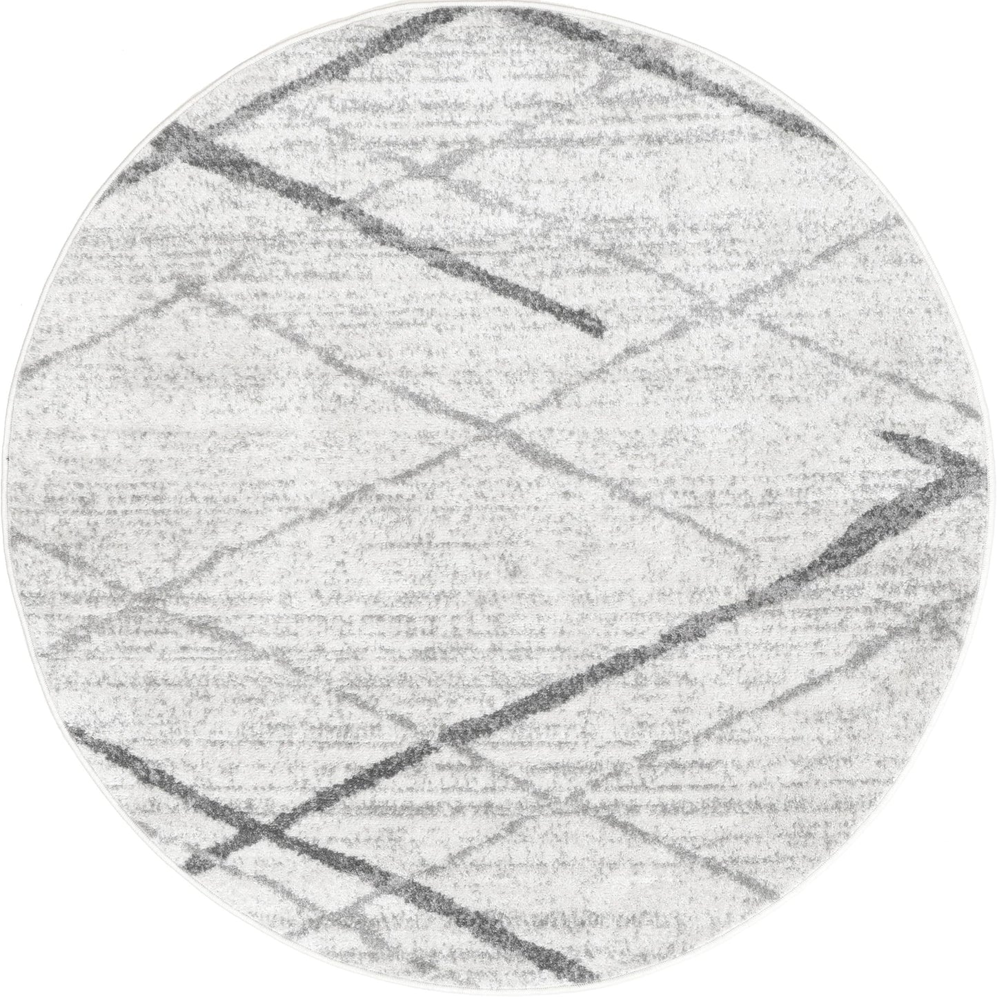 Nuloom Thigpen Grey/Off-White, 5' Round, Soft and Cozy, High Traffic, Stain Resistant, Easy Clean, Non-Shed, Durable Area Rug for Bedroom, Living Room, Dining Space, Den, Foyer, Entryway