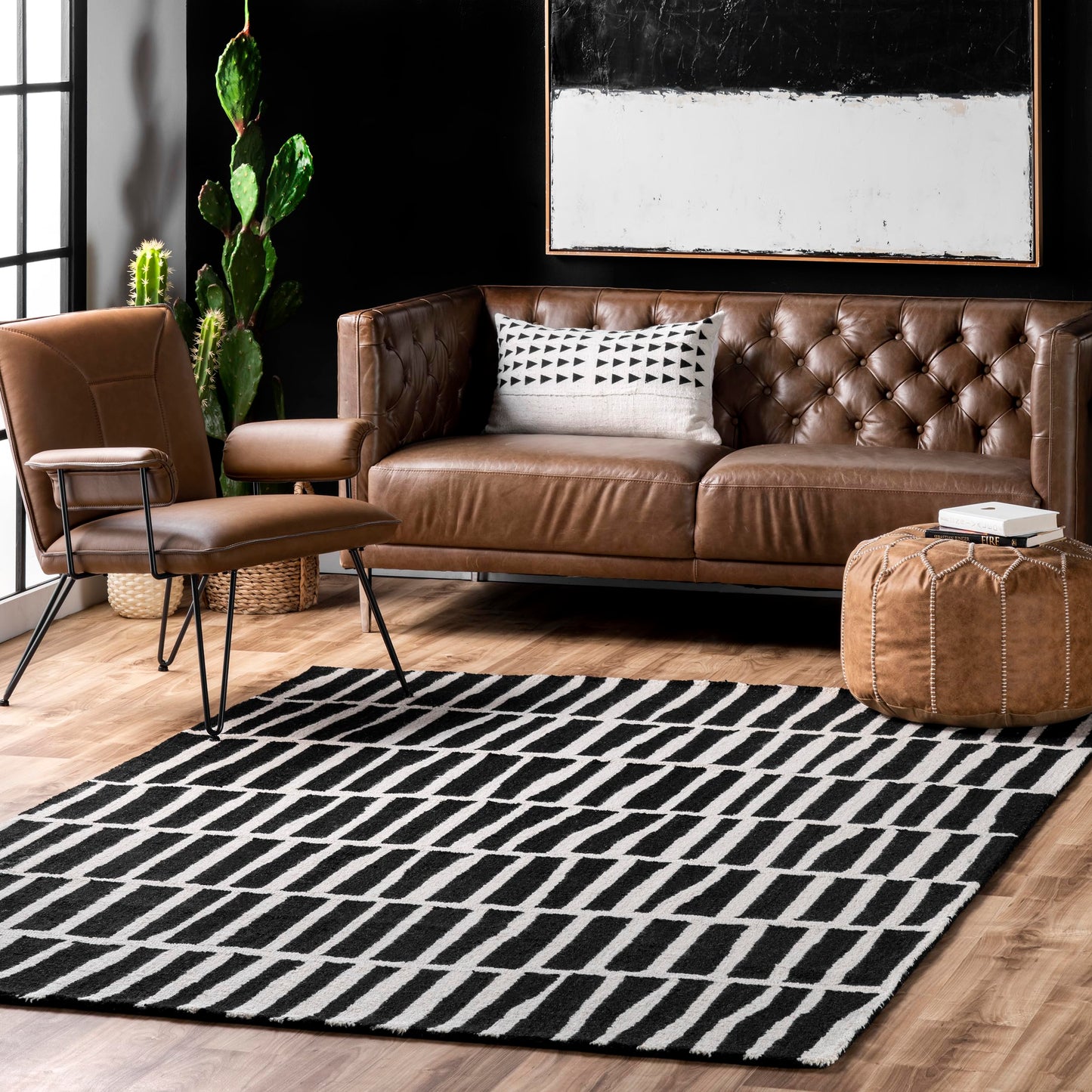 nuLOOM Hand Tufted Lemuel Accent Rug, 3x5, Black