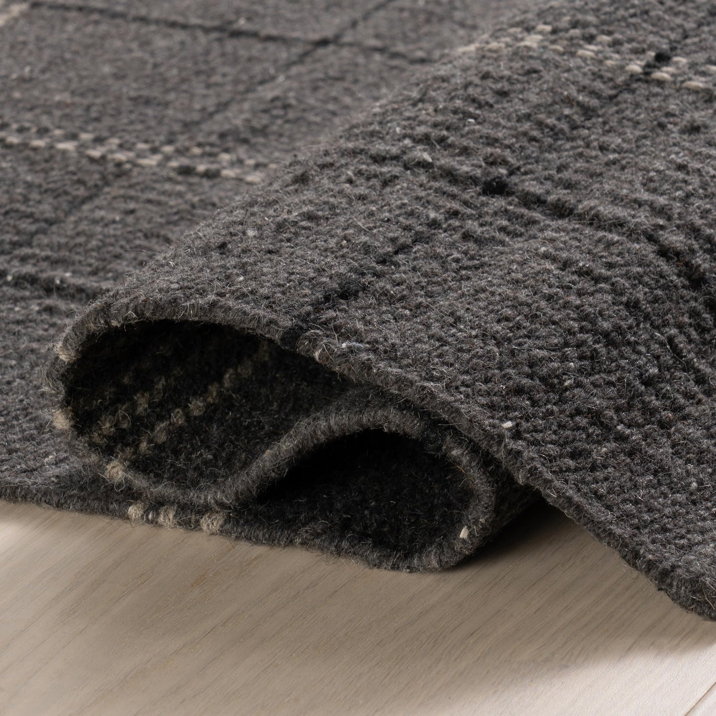 Rugs USA x Nate Berkus Downing Plaid Wool Cozy Area Rug, 6' x 9', Black