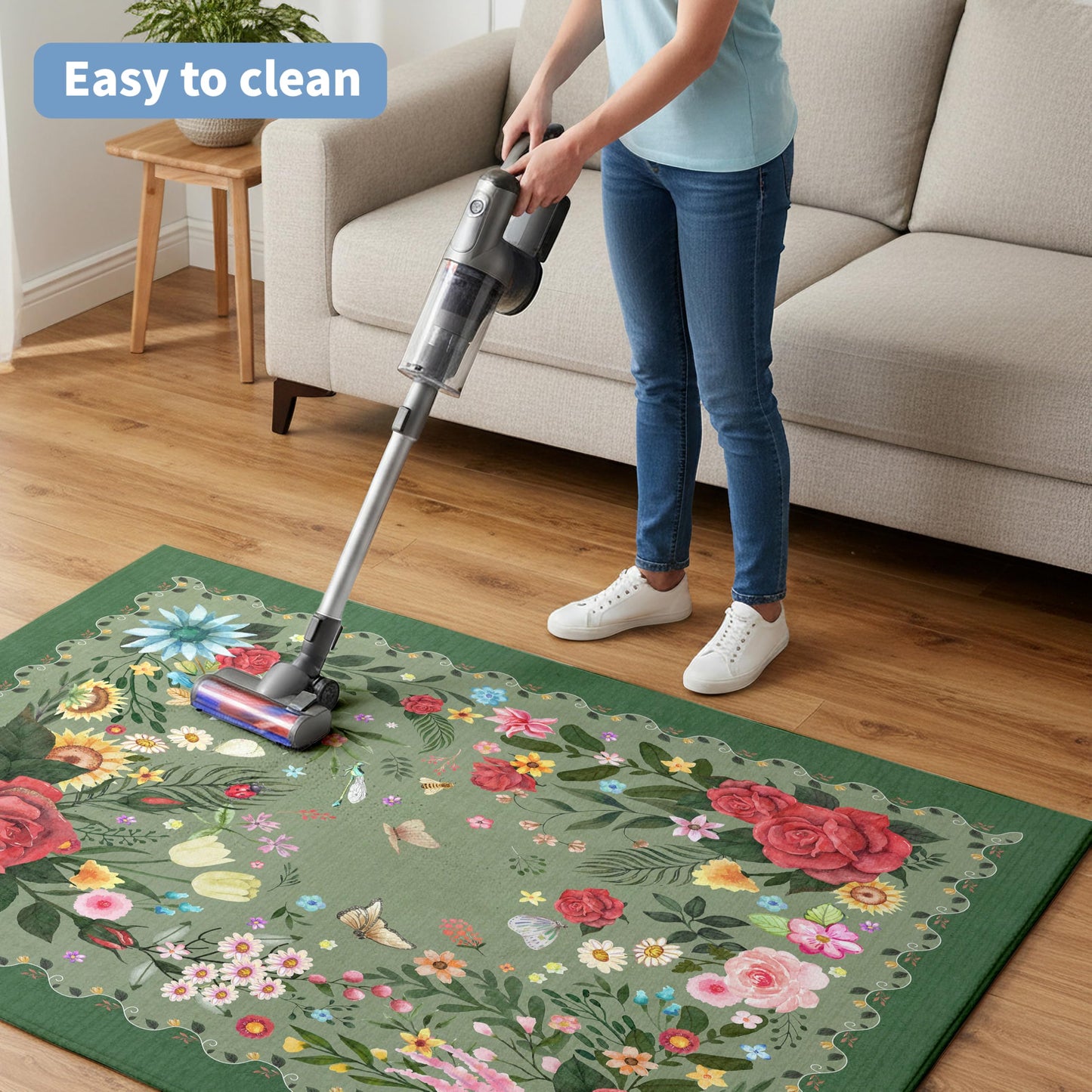 Office Chair Mat,48"x36"Floor Protector,Flowers Desk Chair Mat,Chair Mat for Hard Wood and Tile Floor Chair mats