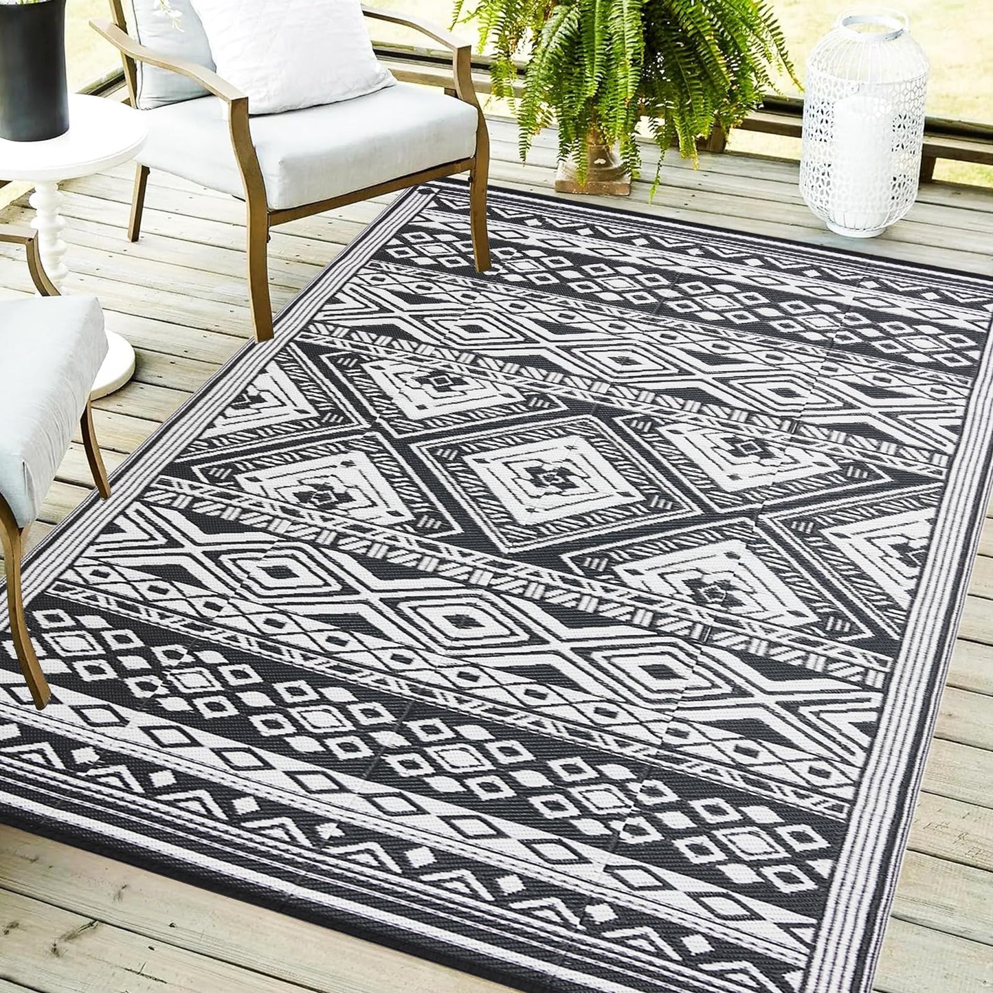 YONILE Outdoor Rug 5x8 ft Waterproof, Reversible Outdoor Plastic Straw Rug for Patios Clearance, Outdoor Area Rug Carpet RV Mat for Camping Backyard Deck Porch