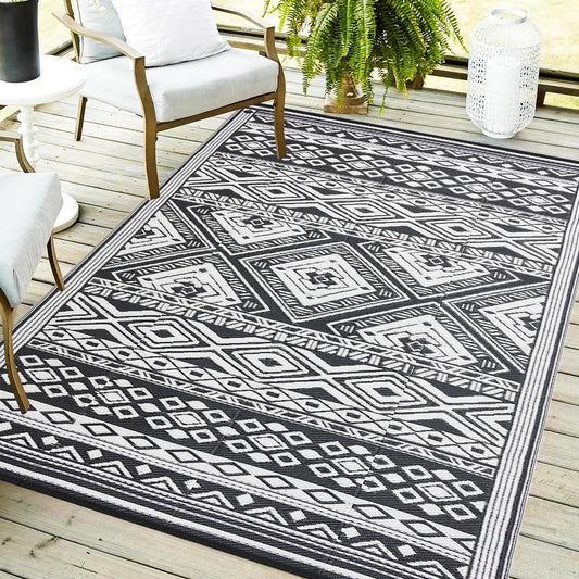 YONILE Outdoor Rug 5x8 ft Waterproof, Reversible Outdoor Plastic Straw Rug for Patios Clearance, Outdoor Area Rug Carpet RV Mat for Camping Backyard Deck Porch