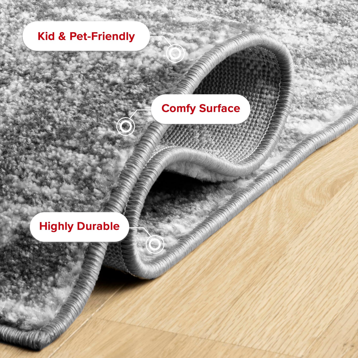 Nuloom Rosanne Dark Grey/Ivory, 8' x 10', Chevron, Soft and Cozy, High Traffic, Stain Resistant, Easy Clean, Durable Area Rug for Bedroom, Living Room, Dining Space, Den, Foyer, Entryway