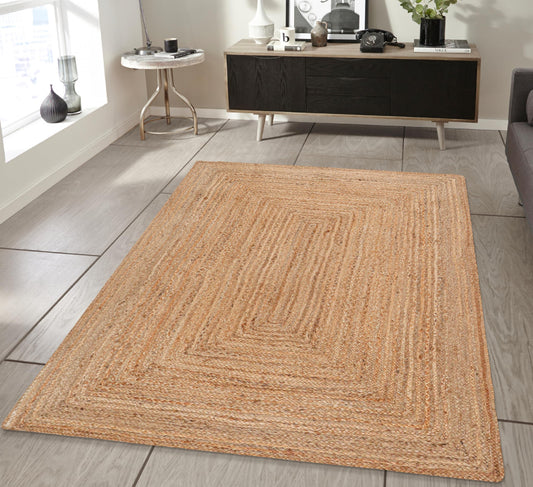 Goroly Home Hand Woven Jute Braided Rug 3x5 Feet - Natural Color, Reversible Boho Entry Area Rugs for Kitchen, Living Room I Farmhouse Indoor Outdoor Decorative Floor Rug - 36x60 Inches