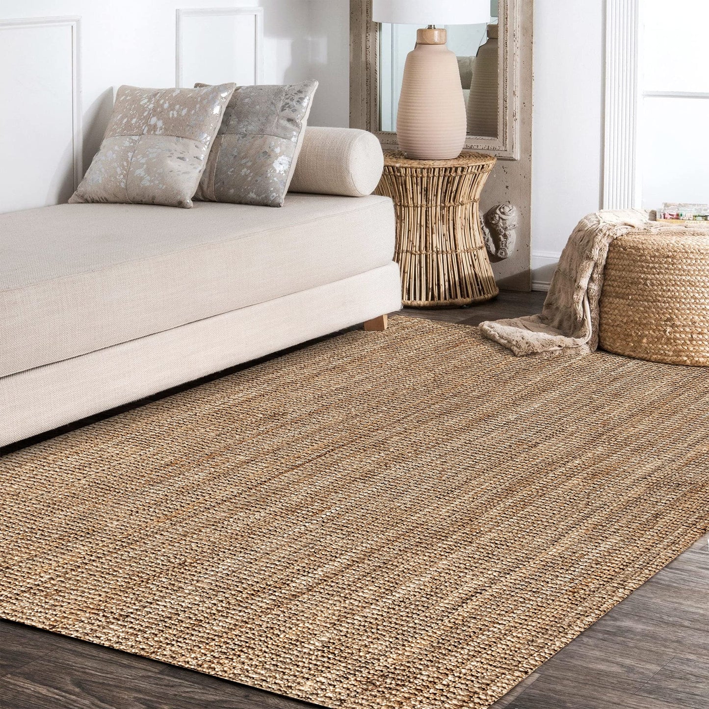 JONATHAN Y Pata Hand Woven Chunky Jute Natural Indoor Area Rug, 8x10, Bohemian, Rustic, Cottage, Easy-Cleaning for Living Room, Bedroom, Kitchen, Non-Shedding (NRF102A-8)
