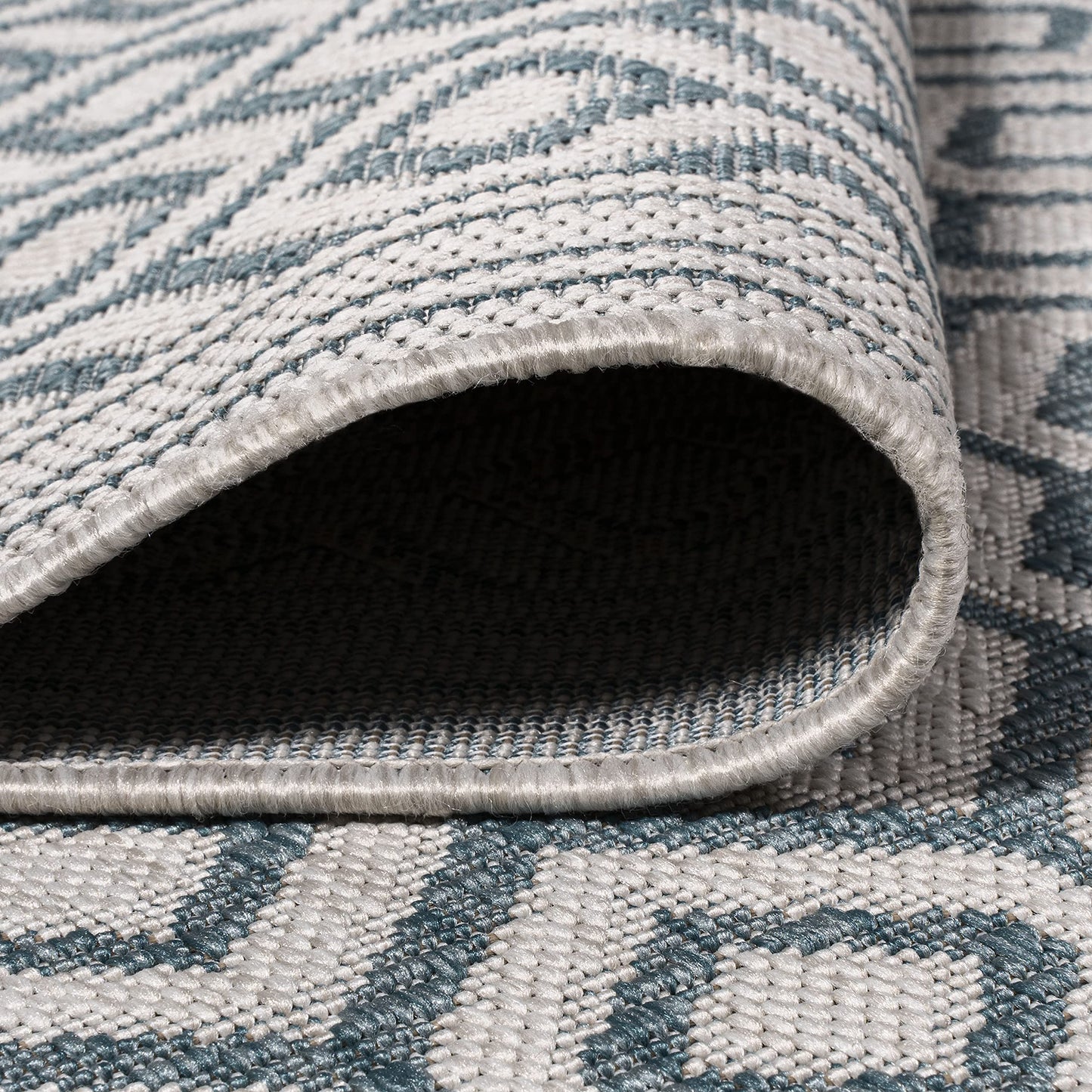 JONATHAN Y Diamond Trellis Indoor Outdoor Area Rug 3X5 Teal/Gray, Marvao for Backyard, Patio, Porch, Easy-Cleaning, High Traffic, Pet-Friendly, Non-Shedding (SMB111A-3)