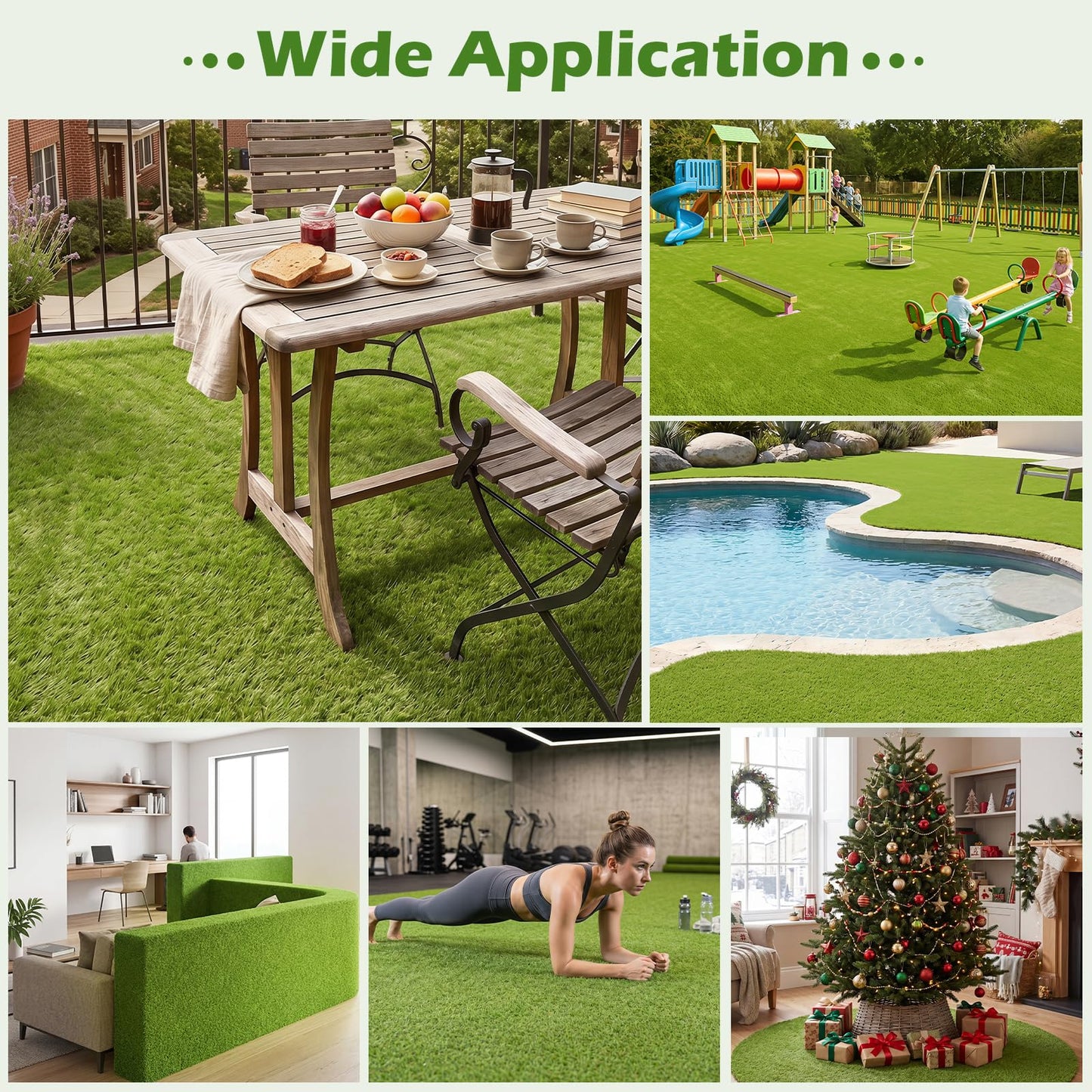 Tangkula 15 FT x 7 FT Artificial Grass Turf, Realistic Indoor Outdoor Garden Lawn Landscape Grass Turf with 0.75" Pile Height & Drainage Holes, Fake Faux Grass Dog Potty Pad for Patio, Lawn, Courtyard