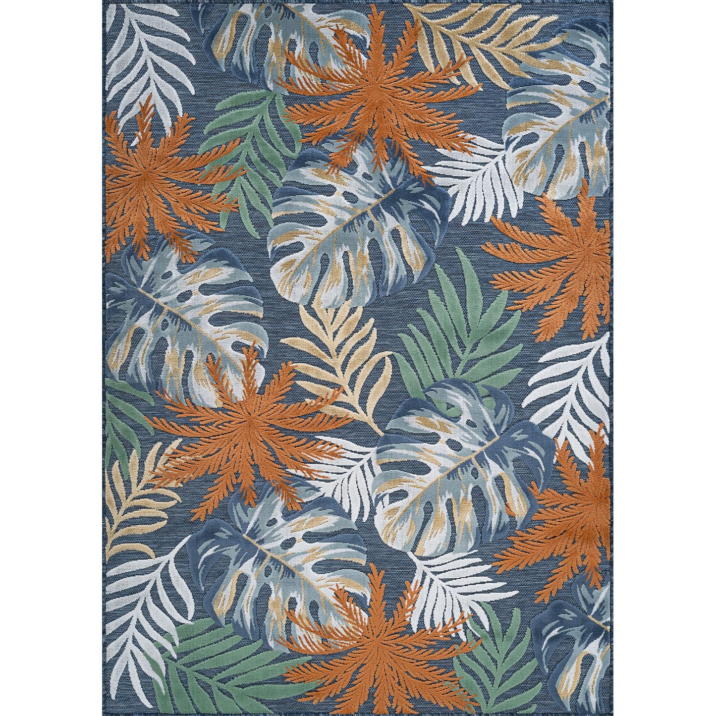 Luul Home Floral Indoor Outdoor Rugs 9x12 Large Area Rug for Living Room, Patio Decor, Kitchen, and Entryway Rug, Washable Stain Resistant Outside Carpet Midnight 9 x 12