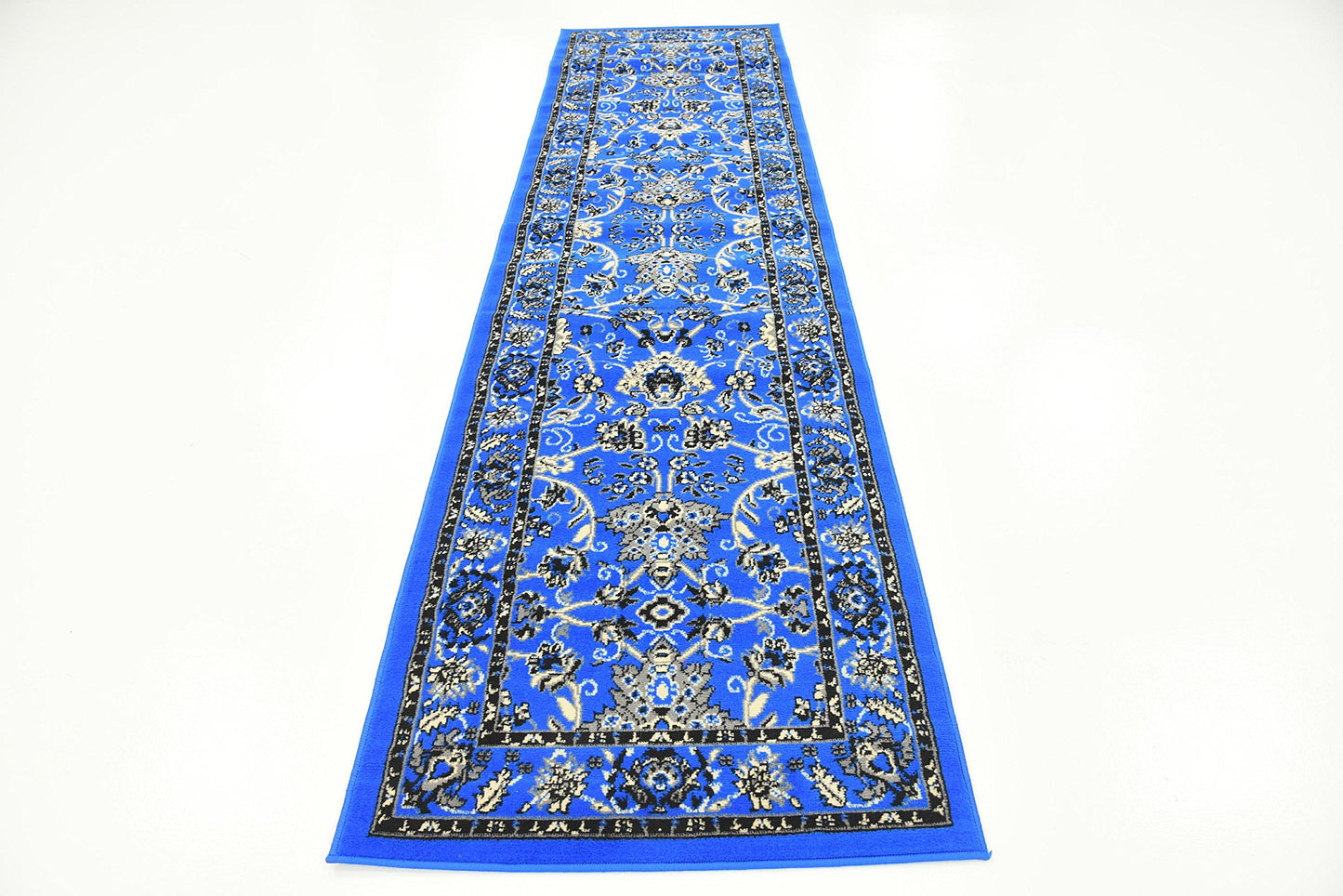 Unique Loom Sialk Hill Collection Area Rug - Washington (2' 7" x 10' Runner, Dark Blue/ Black)