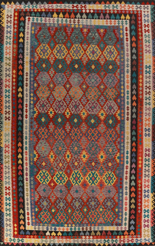 Rug Source Southwestern Style Collection Large Rugs (Palace Sized) Kilim Rectangle Rug, Hand Woven Multi-Colored All-Over Rug, Oriental 100% Wool Carpet for Bedroom, Living Room, Dining Room