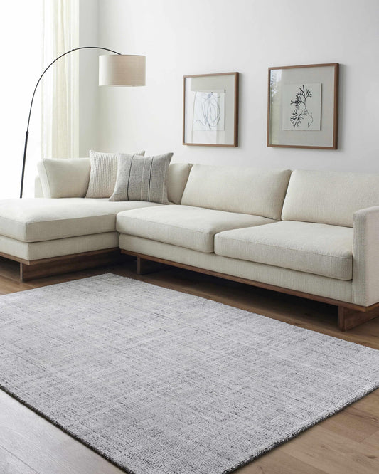 Hauteloom Foscari Recycled Material Living Room, Bedroom Area Rug - Traditional Transitional - Cream, Charcoal - 2' x 3'