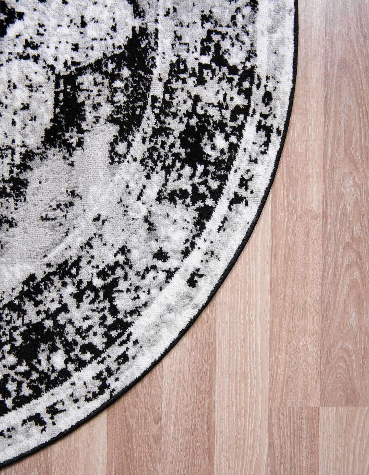 Unique Loom Sofia Collection Area Rug - Salle Garnier (5' 3" Round, Black/ Ivory)