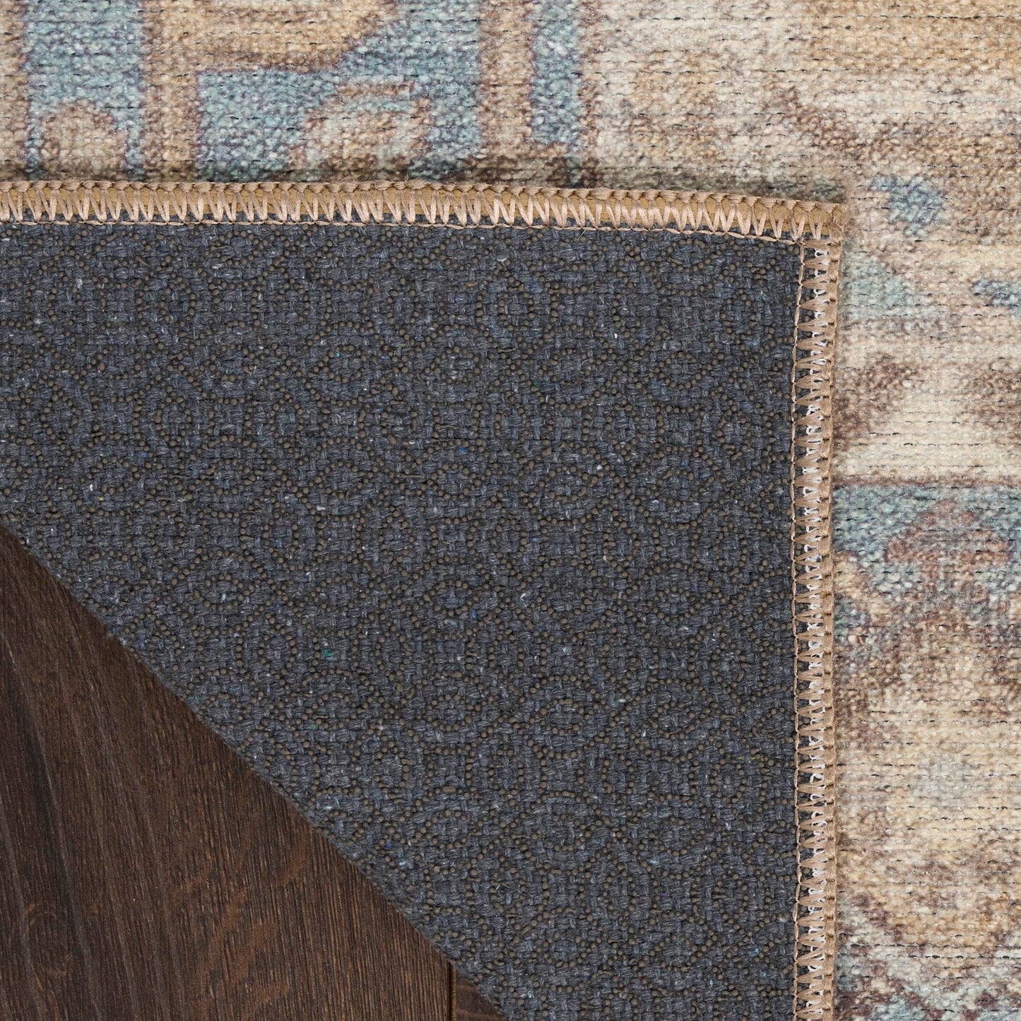 Nourison Home Vintage Washables Blue Green 5'3" x 7'3" Area Rug - Easy Clean, Non Shedding, Bed Room, Living Room, Dining Room, Kitchen (5' x 7')