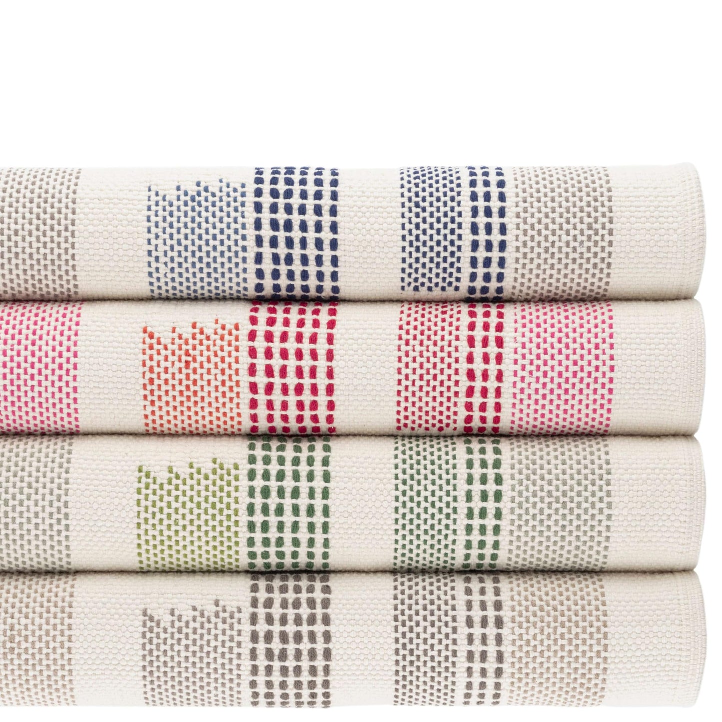 Dash and Albert Tread Lightly Green Handwoven Cotton Rug, 2 X 3 Feet, Green/White Stripe Pattern - Premium Luxury Hotel Quality Soft Breathable Hypoallergenic Machine Washable Easy Care All Season
