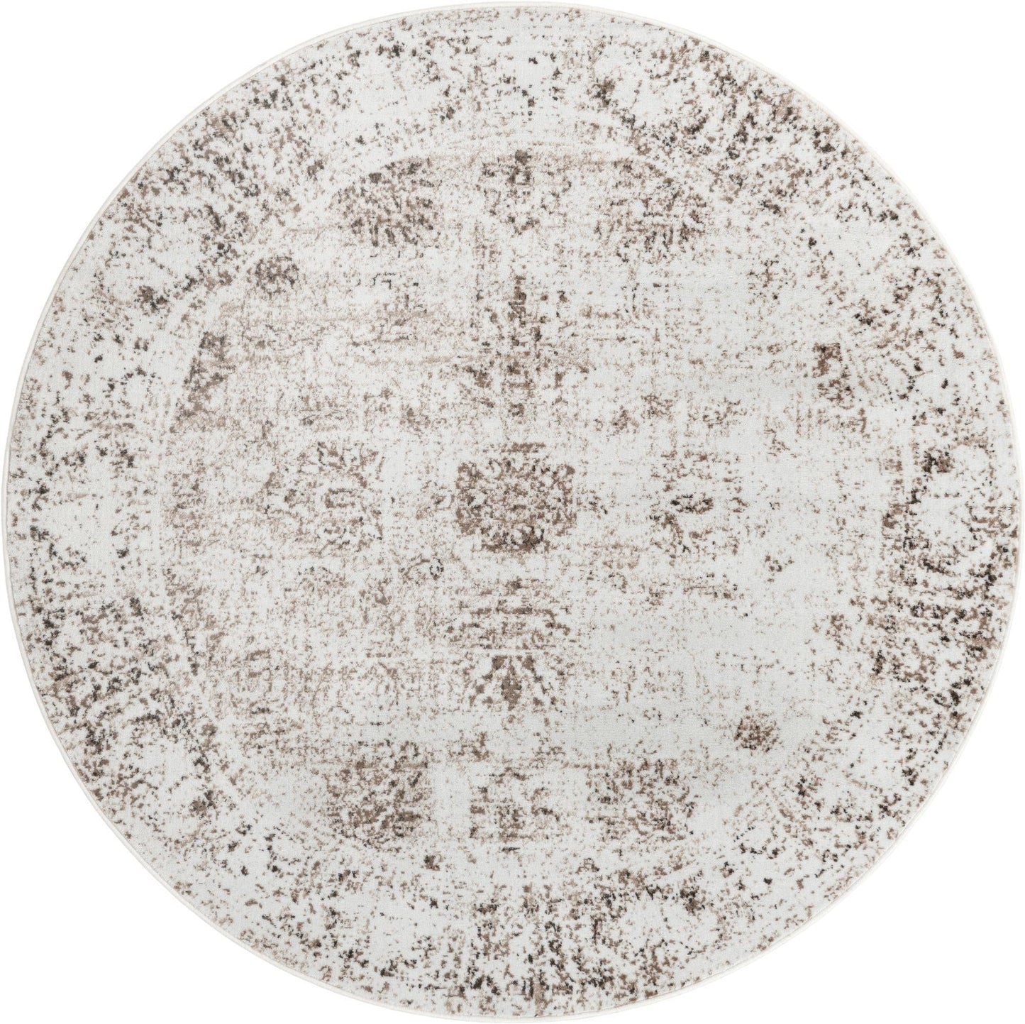 Unique Loom Sofia Collection Area Rug - Casino (7' 1" Round, Beige/ Tan)