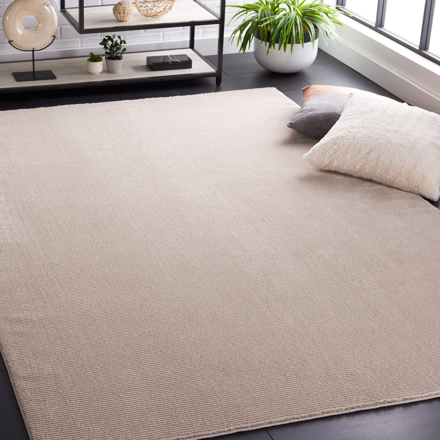 SAFAVIEH Area Rug 8x10 - Revive Collection - Large - Beige, Solid Pattern, Non-Shedding & Easy Cleaning, Ideal for Living Room, Bedroom, Office, Dining Space (REV102B)