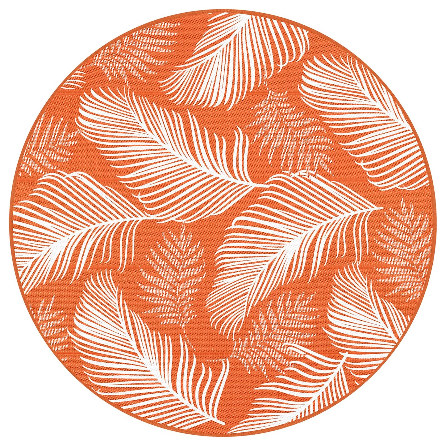 Pauwer Waterproof Outdoor Rug 8ft, Reversible Plastic Straw Patio Camping Rug, Indoor Outdoor RV Mat Carpet for Deck, Camper, Porch, Balcony, Backyard, Picnic, Leaf Orange