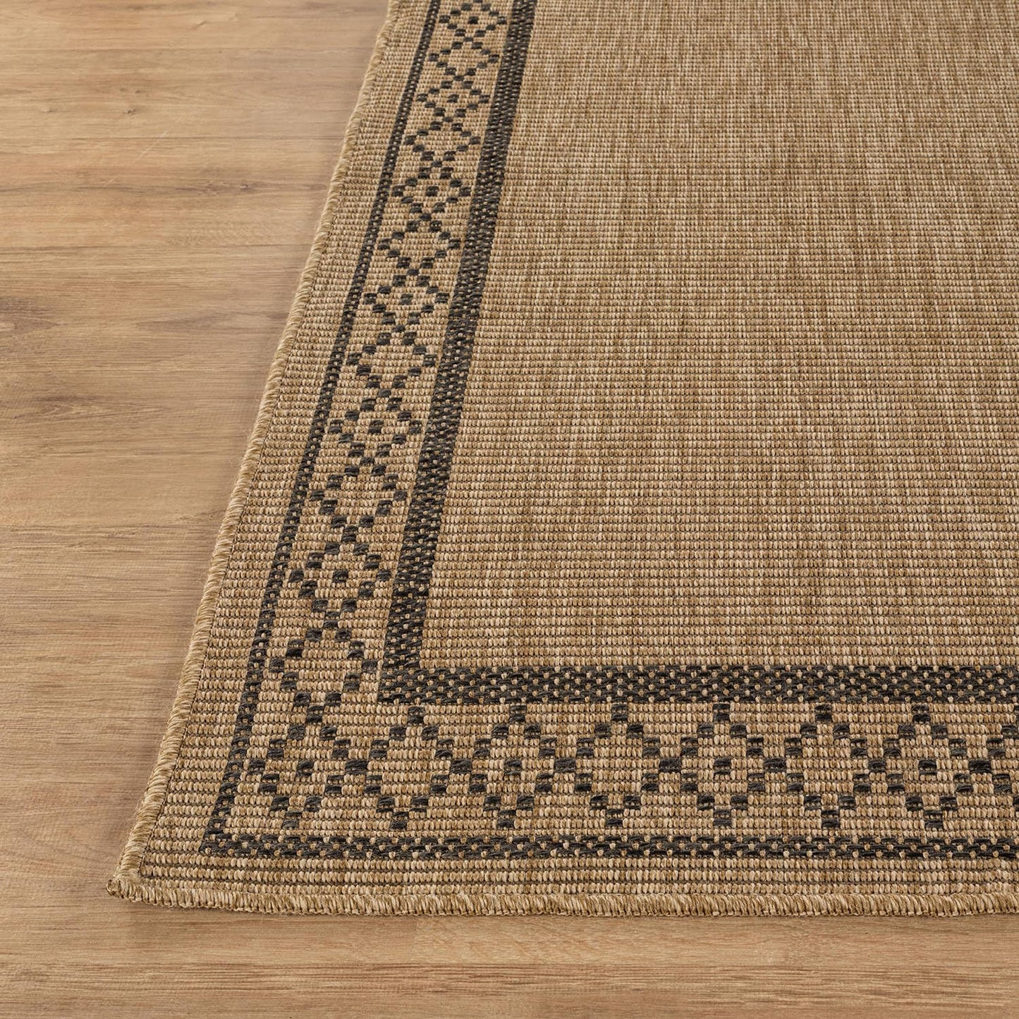 Luul Home Easy Jute Rugs 8x10 Frame Natural Color Living Room Indoor Outdoor Area Rug for Patio and Kitchen Rug High Traffic Washable Easy to Clean Solid Boho Woven Design Carpet (8 x 10)
