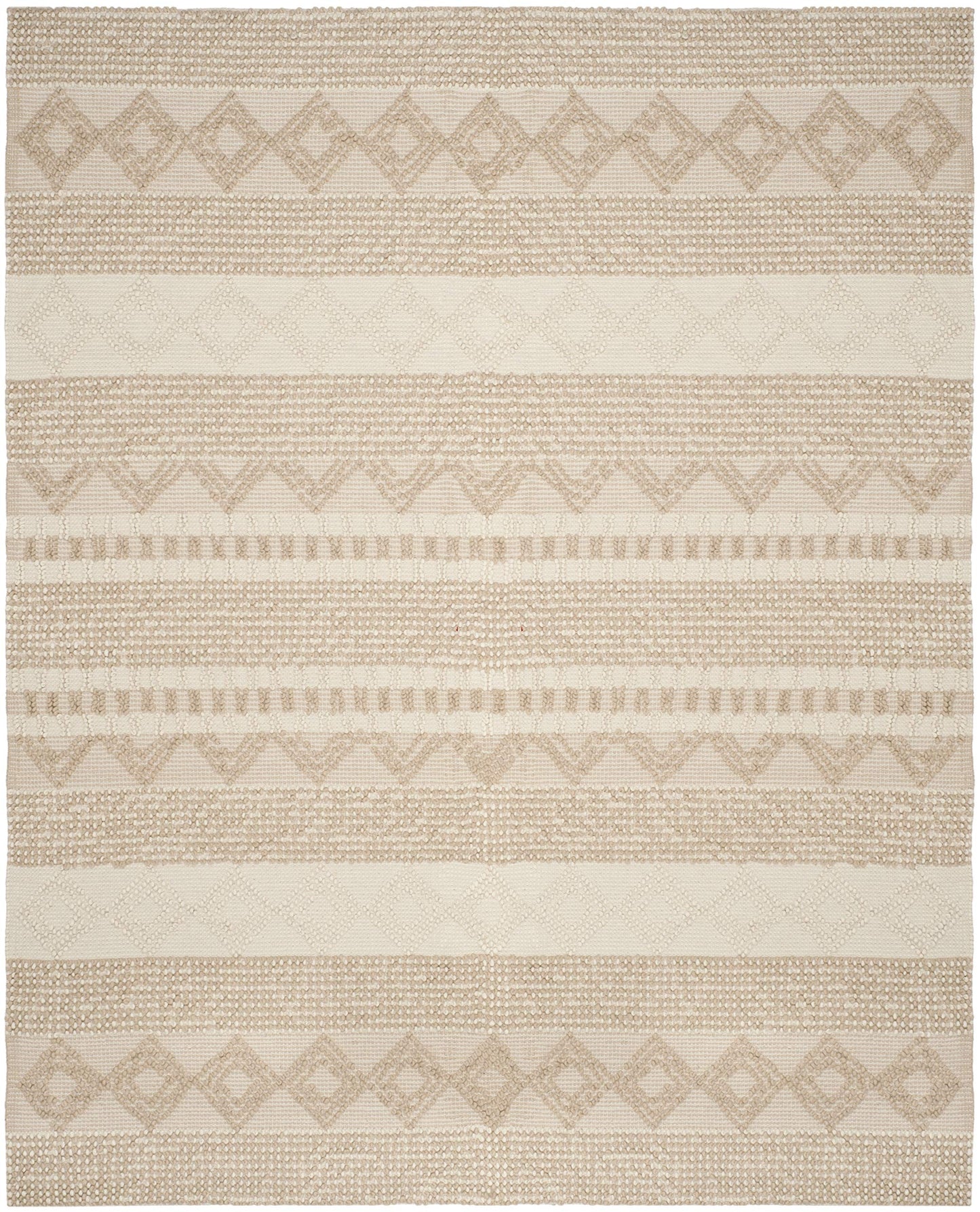 SAFAVIEH Natura Collection Area Rug - 8' x 10', Beige & Ivory, Handmade Moroccan Boho Tribal Wool & Cotton, Ideal for High Traffic Areas in Living Room, Bedroom (NAT102B)