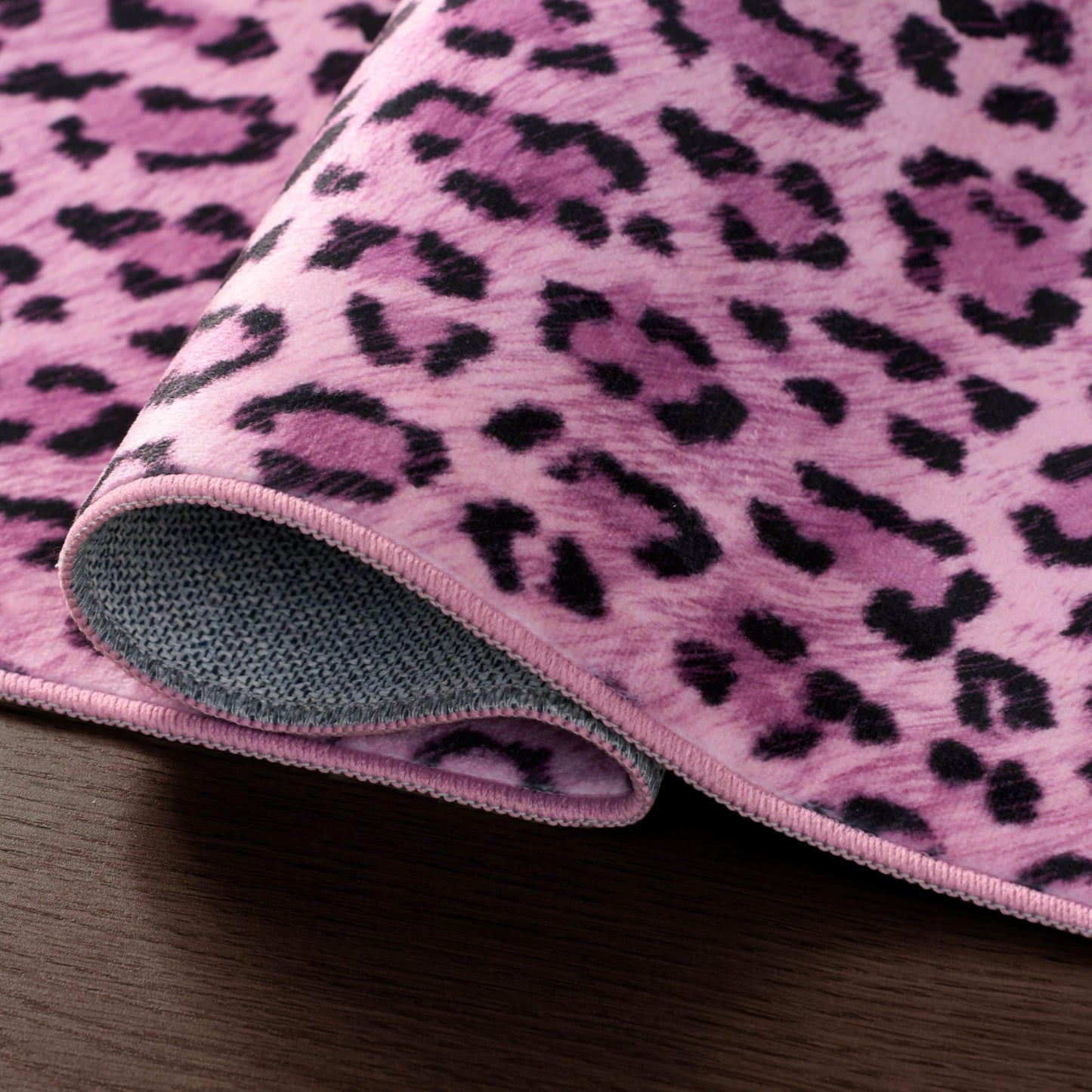 Juicy Couture Finely Soft Washable Area Rug 5' x 7' Light Pink Timeless Leopard