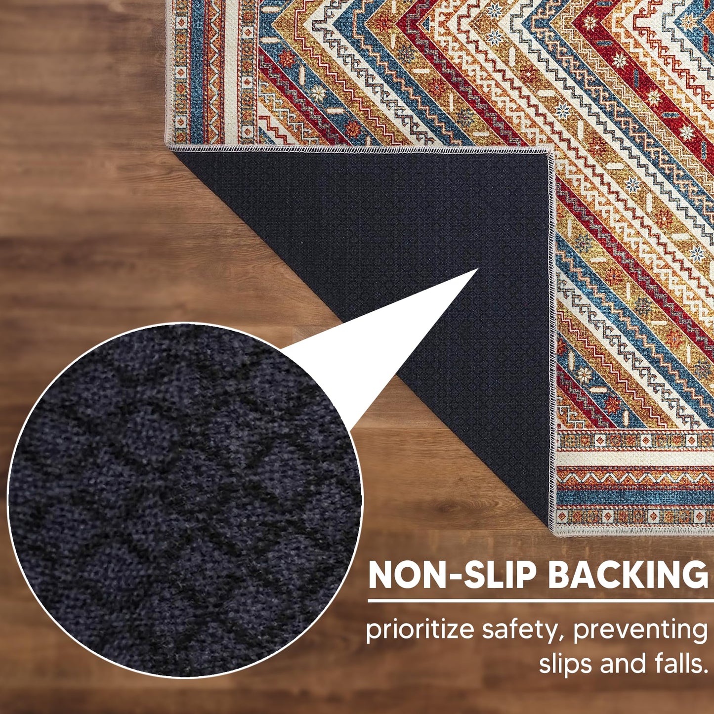 Keen Home Design 30"x120" Rug - Machine Washable Runner Rug with Non-Slip Backing, Ideal for Hallway, Entryway, Kitchen, Laundry Room - Vintage, Easy Clean, Durable, Low Pile - (2'6" x 10')