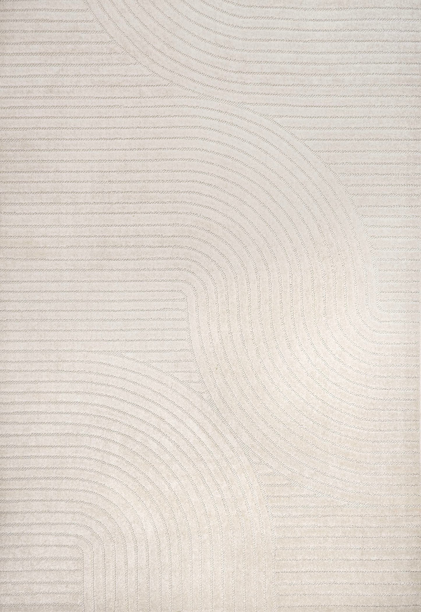 JONATHAN Y Hallie High-Low Curve Ivory/Cream Indoor/Outdoor Area Rug, 9x12, Minimalist, Pet Friendly, Non-Shedding, Stain Resistant, Hose-Washable for Backyard, Patio, Porch (SCN100B-9)