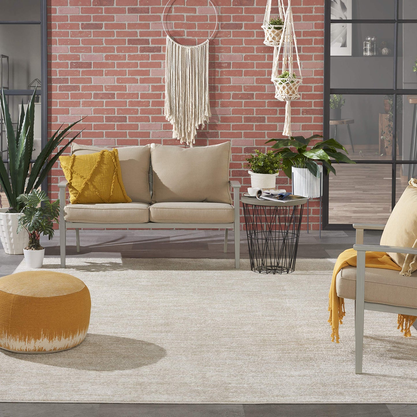 Nourison Home Nourison Essentials Ivory Beige 7' x 10' Area Rug - Easy Clean, Non Shedding, Bed Room, Living Room, Dining Room, Kitchen (7' x 10')