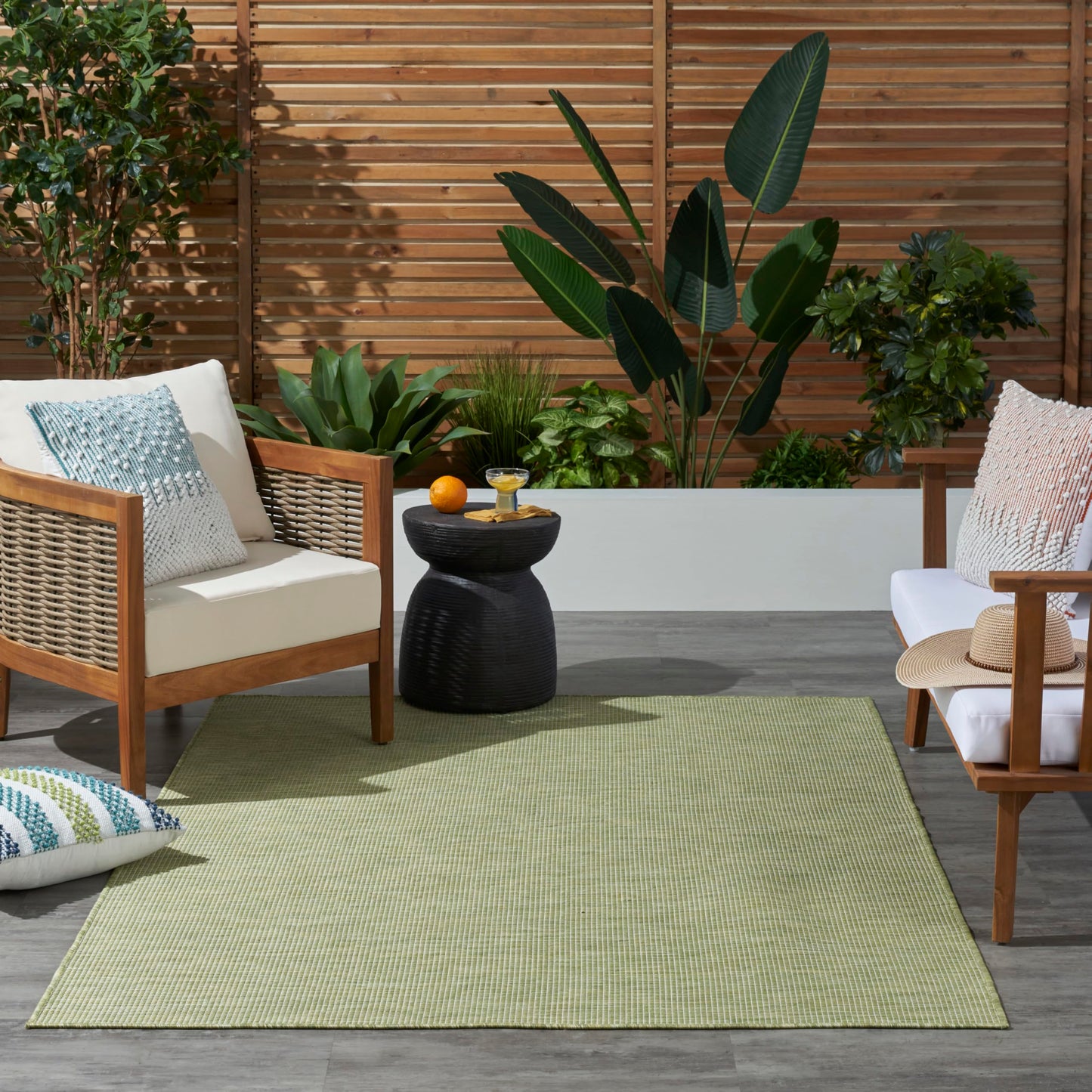 Nourison Home Positano Green 8' x 10' Area Rug - Easy Clean, Non Shedding, Bed Room, Living Room, Dining Room, Kitchen (8' x 10')