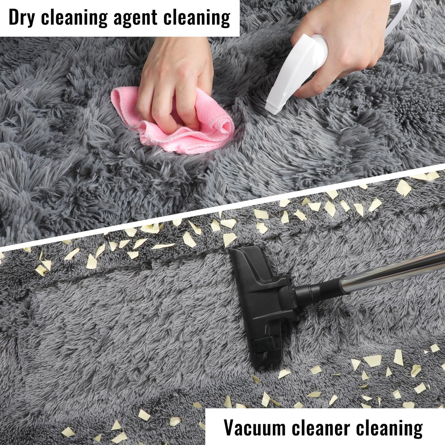 PAGISOFE Grey Fluffy Rugs for Bedroom 4x6 Area Rug Shag Rug for Kids Room Furry Carpet Modern Living Room Rug Soft Shaggy Boys Rug Fuzzy Throw Rugs for Home Decor Aesthetic, Dorm Nursery Gray