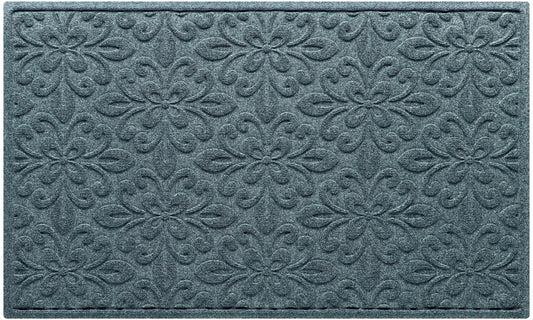WaterHog Phoenix Front Door Mat Indoor Outdoor Entrance, Absorbent All-Weather Doormat with Non-Slip Rubber Backing, Dirt & Moisture Trapper, Low Profile, Easy Clean, Made in USA, 35.5"x59" Bluestone