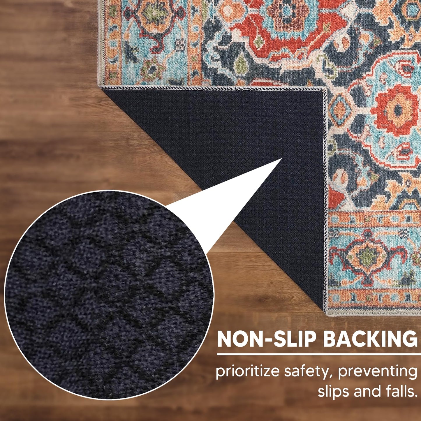 Keen Home Design 36"x60" Rug - Machine Washable Entry Rug with Non-Slip Backing, Ideal for Entryway, Kitchen, Bathroom, Laundry Room - Vintage, Easy Clean, Durable, Low Pile - (3' x 5')