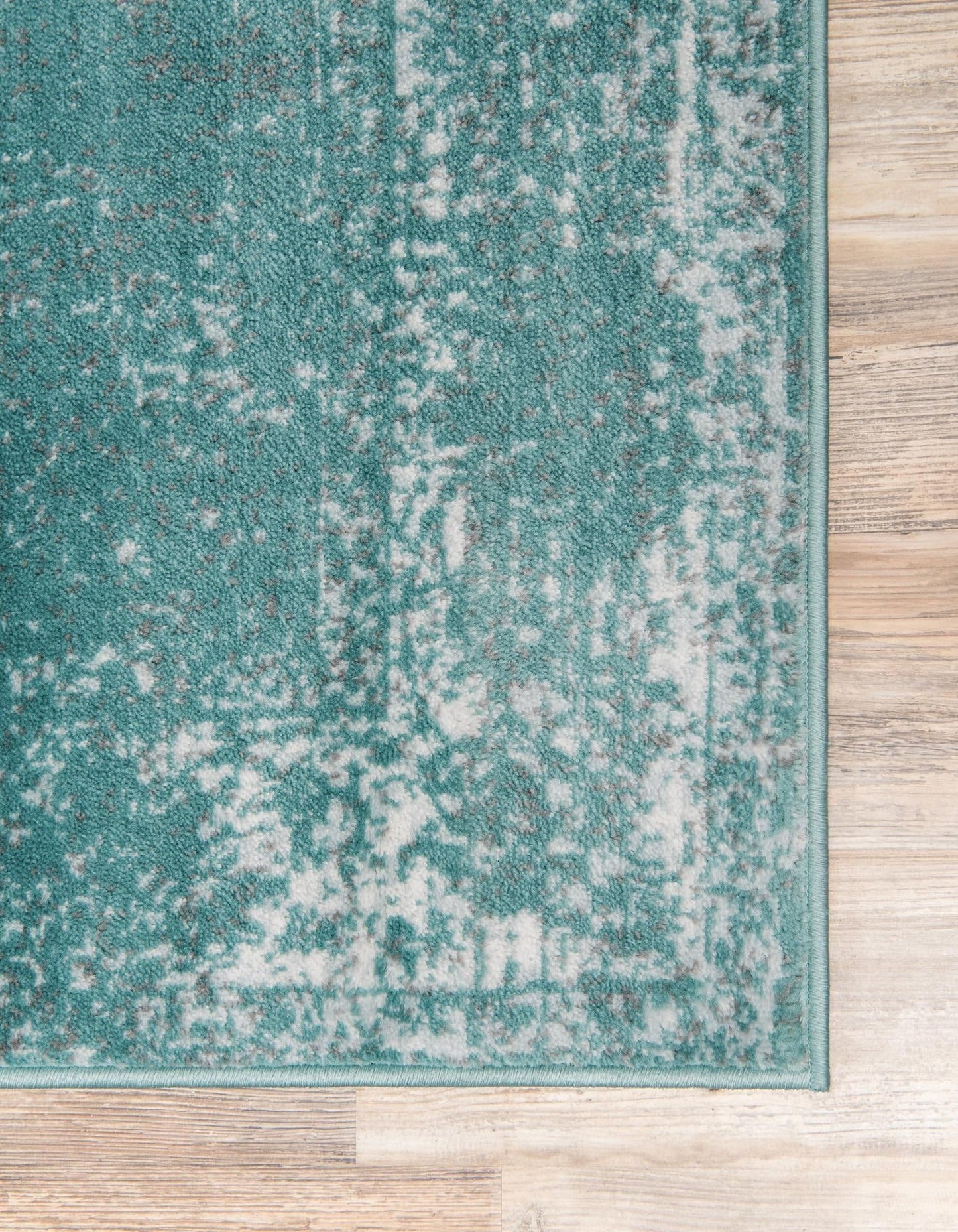 Unique Loom Sofia Collection Area Rug - Casino (6' 1" Square Turquoise/Ivory)