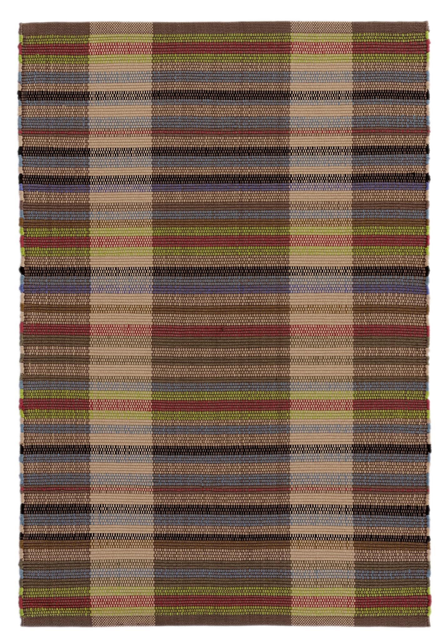 Dash & Albert Swedish Rag Handwoven Indoor/Outdoor Rug, 3 X 5 Feet, Blue Plaid Pattern