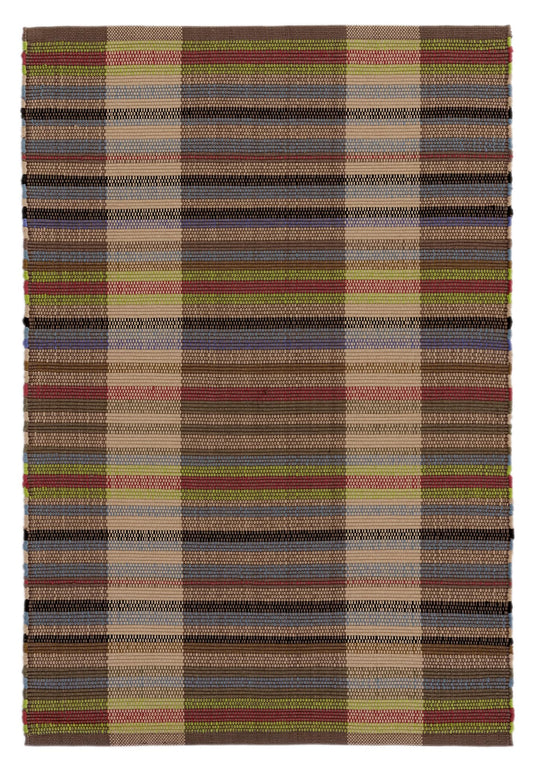 Dash & Albert Swedish Rag Handwoven Indoor/Outdoor Rug, 3 X 5 Feet, Blue Plaid Pattern