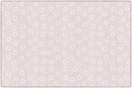 Flagship Carpets Pretty in Pastel All Over Daisies Educational Area Rug for Kids Room, Children's Classroom Rug for Teaching and Playroom, 5' X 7'6" - Pink