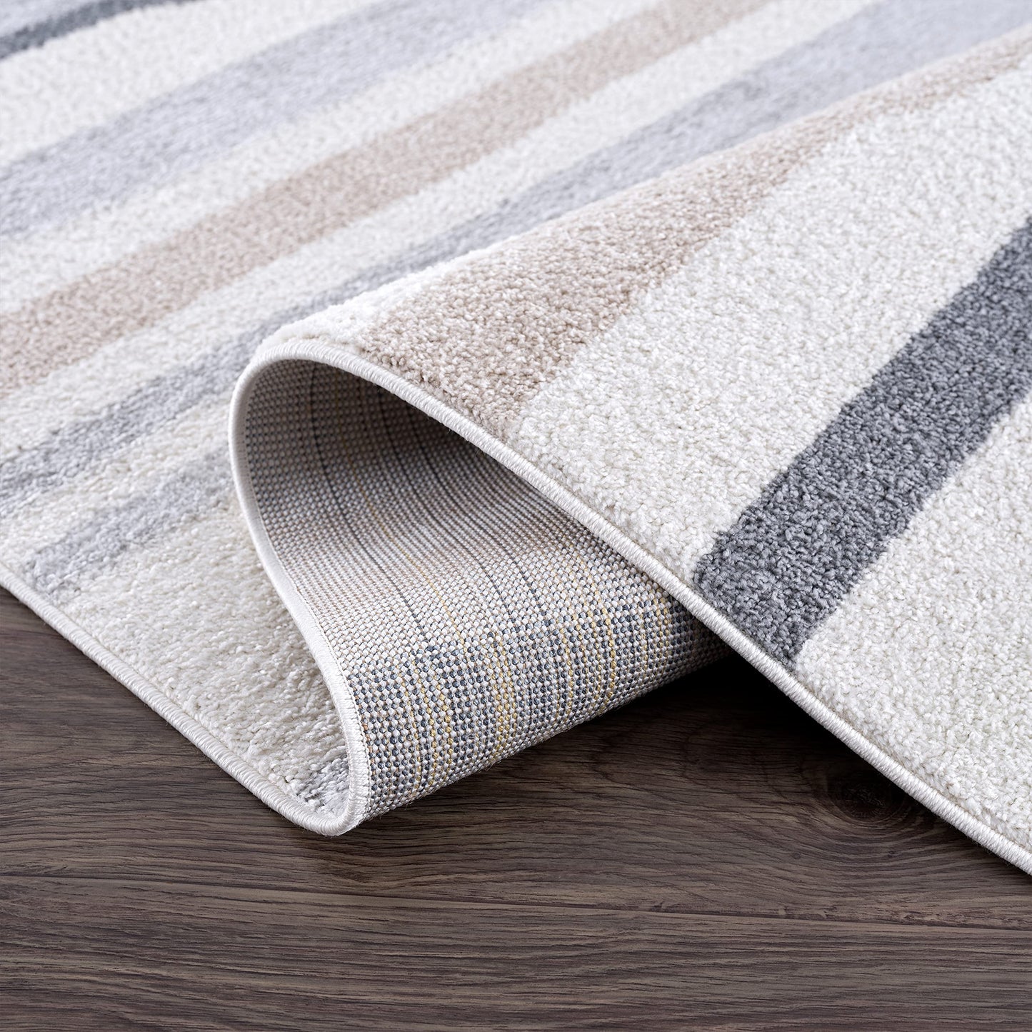 Abani Rugs Cream and Gray 8 ft. x 10 ft.(7'9"x10'2") Contemporary Neutral Paint line Area Rug. Superior Turkish Stain Resistant Area Rug