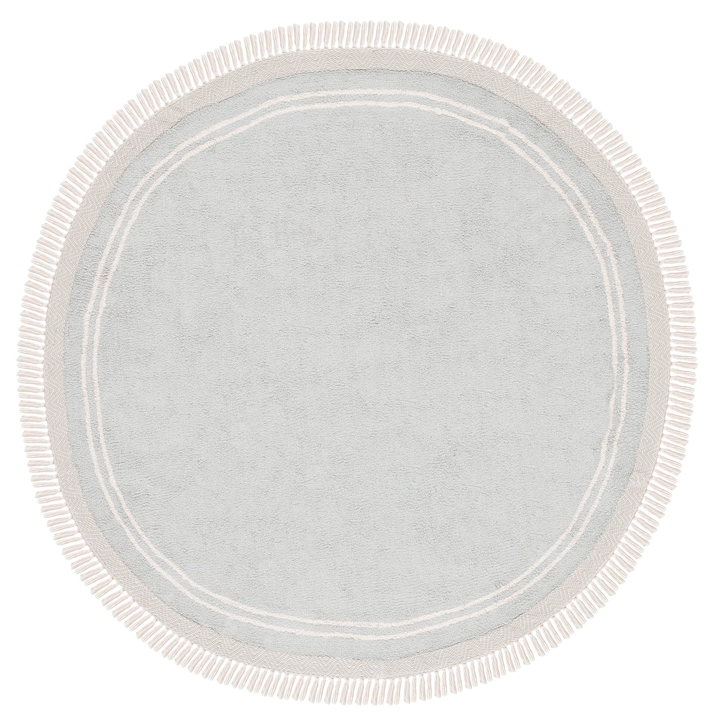 SAFAVIEH Washable Rug Easy Care Collection - 6' Round, Light Blue & Ivory, Handmade Cotton, Easy to Clean, Ideal for Living Room, Bedroom, Dining Space (ECR211J)