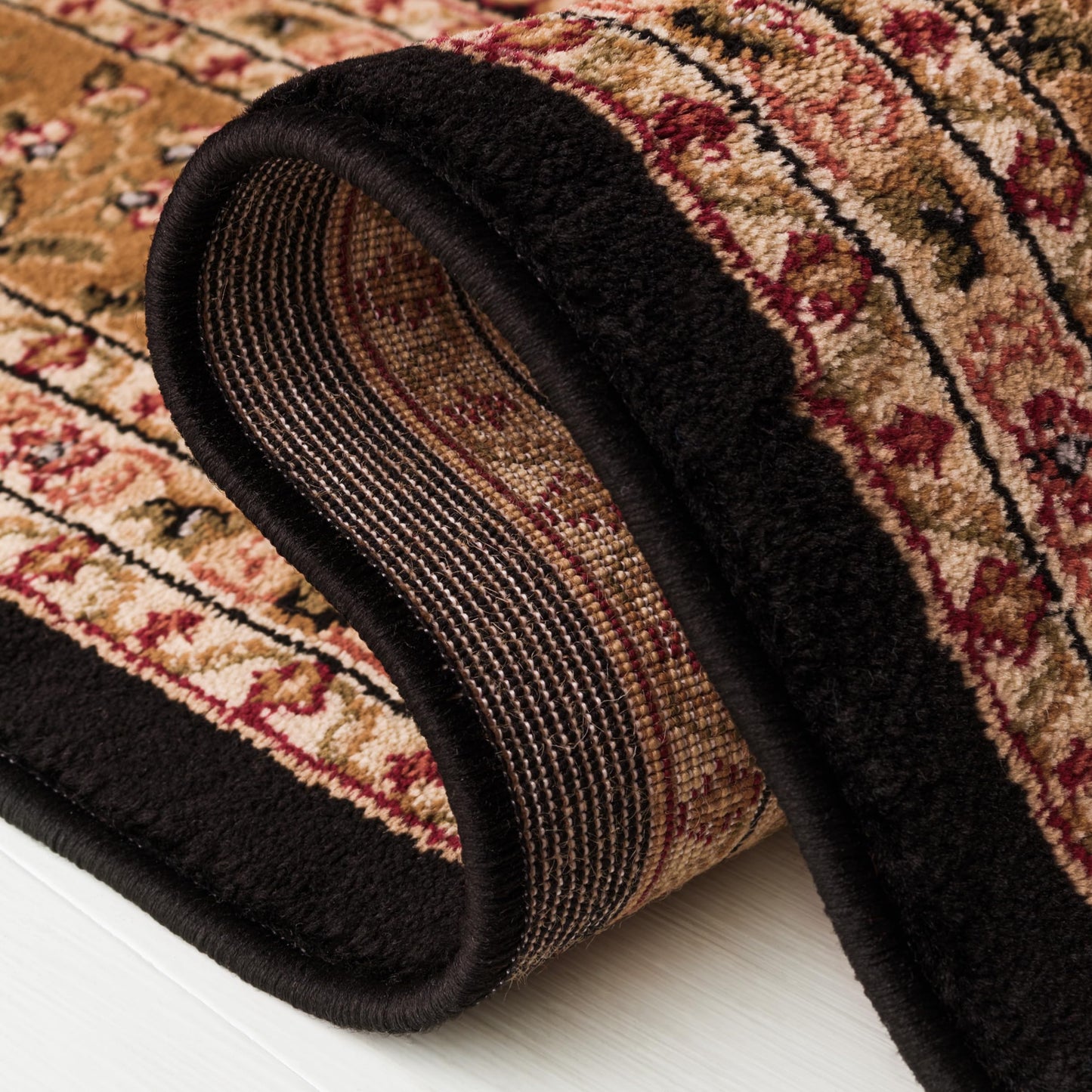 SAFAVIEH Lyndhurst Collection Runner Rug - 2'3" x 16', Black & Tan, Traditional Oriental Design, Non-Shedding & Easy to Clean, Ideal for Hallway, Foyer, Entryway, Kitchen (LNH331D)
