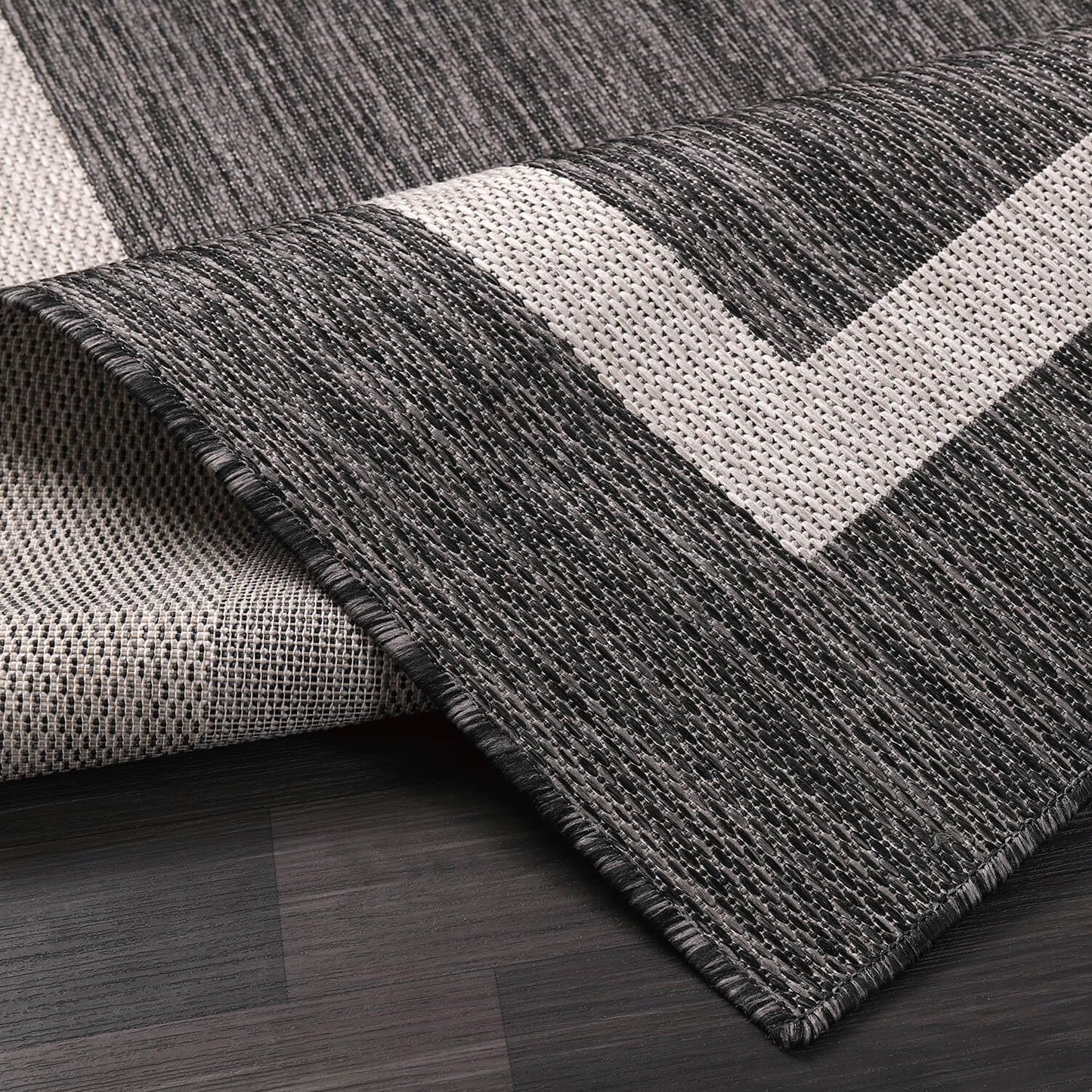 Luul Home Bordered Outdoor Rug 10x14 Washable Outside Carpet for Indoor Patio Porch Waterproof Easy Cleaning Non Shedding Area Rugs Gray 10 x 14