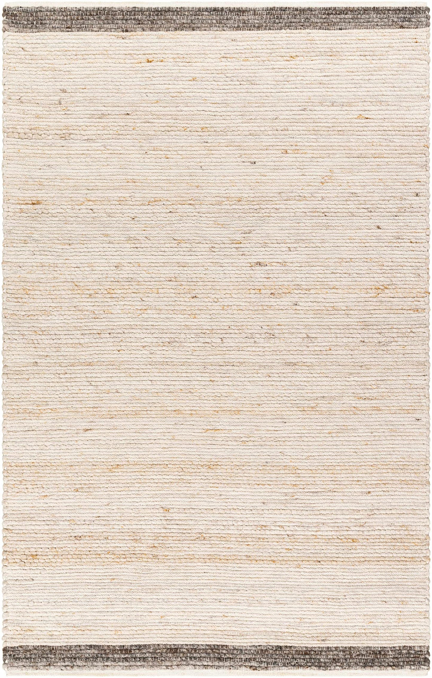 Hauteloom Banjo Recycled Material Living Room, Bedroom Area Rug - Traditional Transitional - Gray, Light Gray, Medium Gray - 2' x 3'