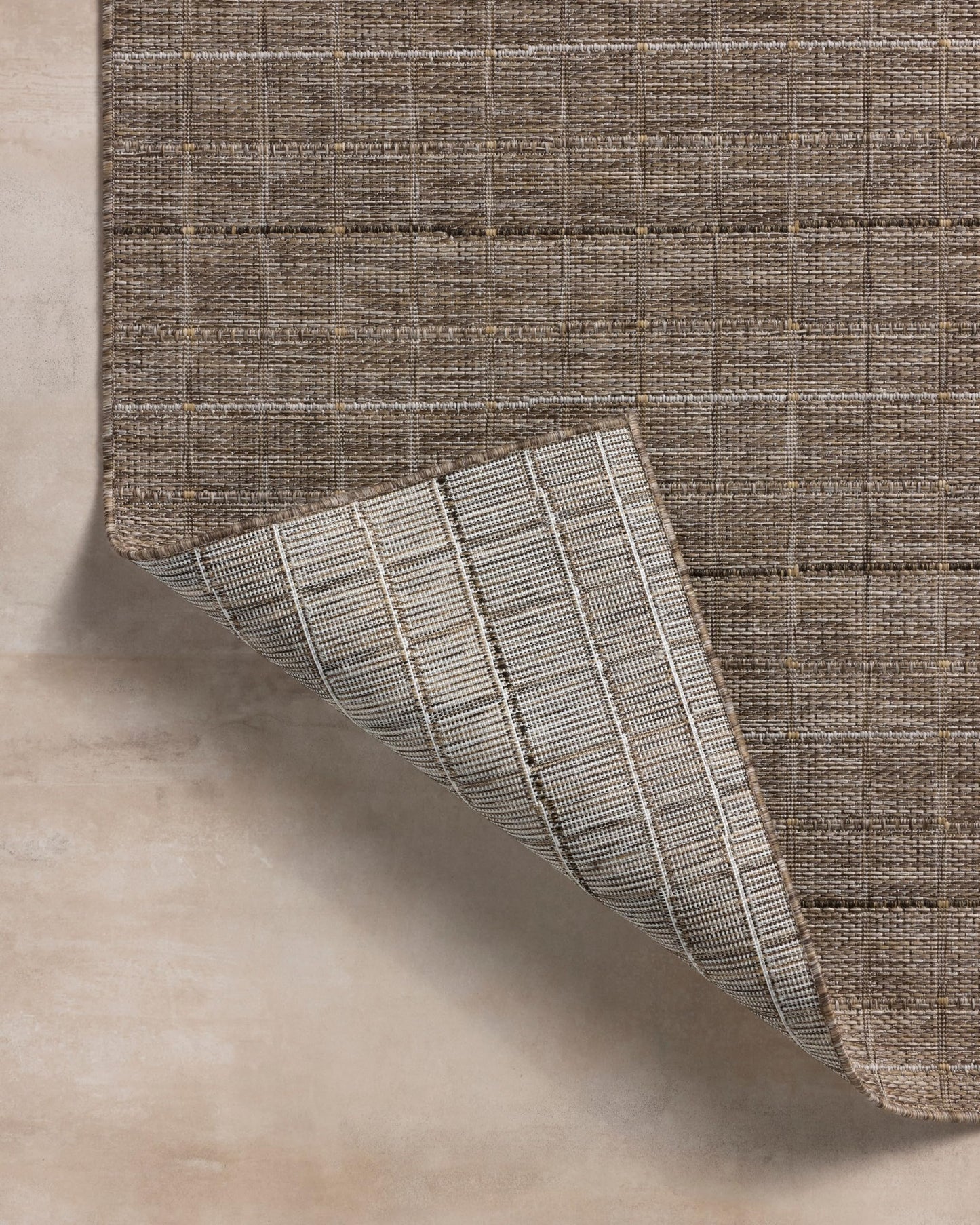 Loloi Birch Collection BIR-02 Natural/Bark 5' x 7'-3", .25" Pile Height, Area Rug, Indoor/Outdoor, Durable, Neutral, Easy Clean, Rug for Patio, Deck, Entry, Balcony, Outdoor Space