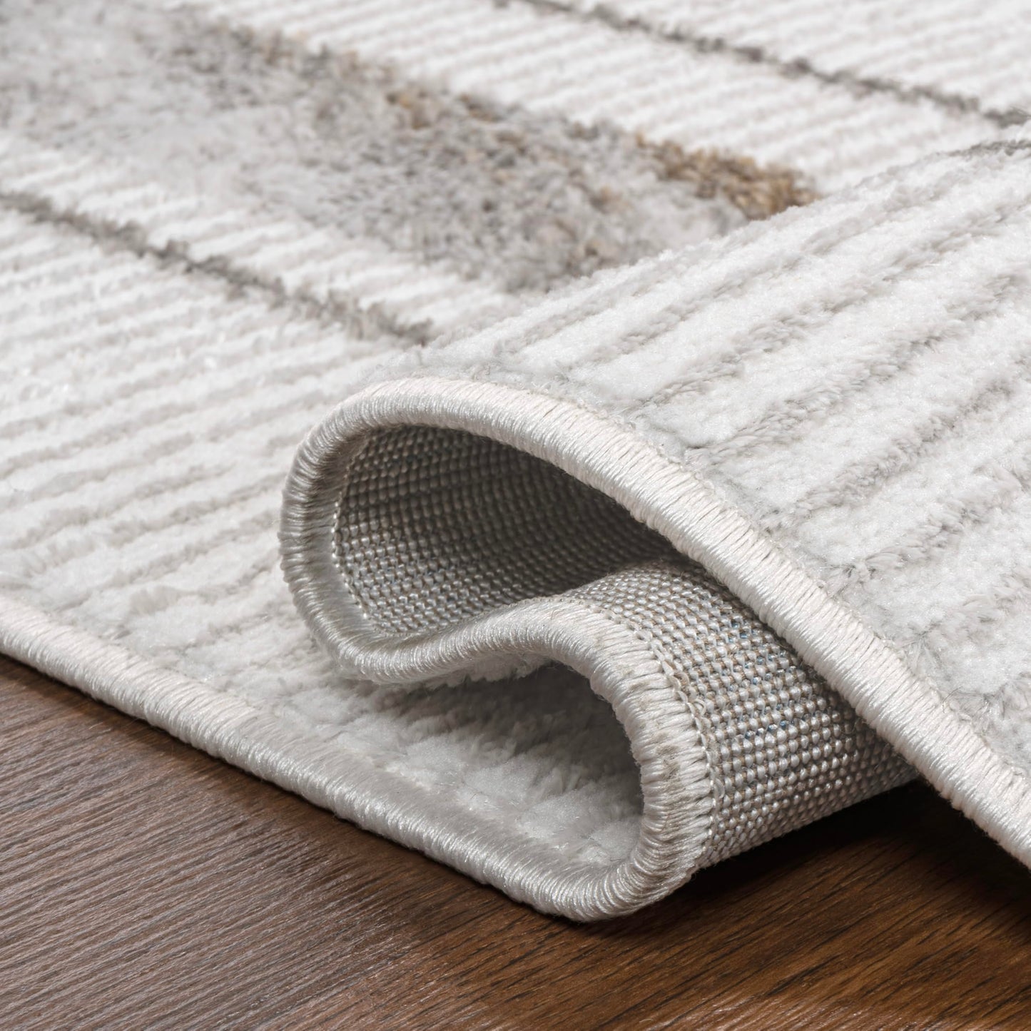 JONATHAN Y Marble Pattern High-Low Silver/Gold Runner Rug, 2x8, Athens Classic Border, Easy-Cleaning for Living Room, Bedroom, Kitchen, Pet Friendly, Non-Shedding (CAR102C-28)